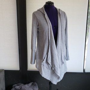 Style & Co Sport Soft Grey Hooded Open Cardigan XL